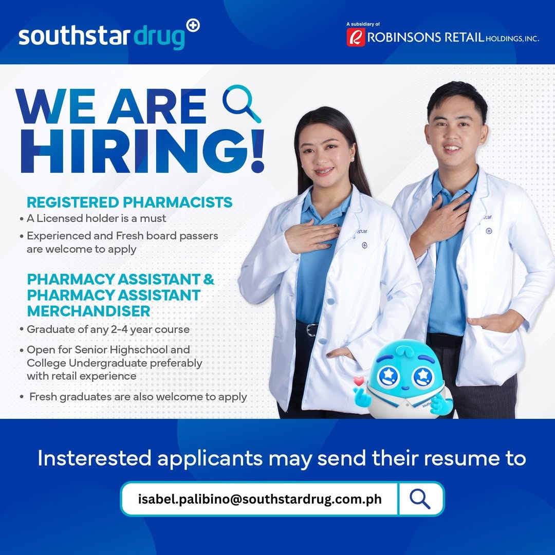 SOUTH STAR DRUG JOB VACANCIES!!! - January 20