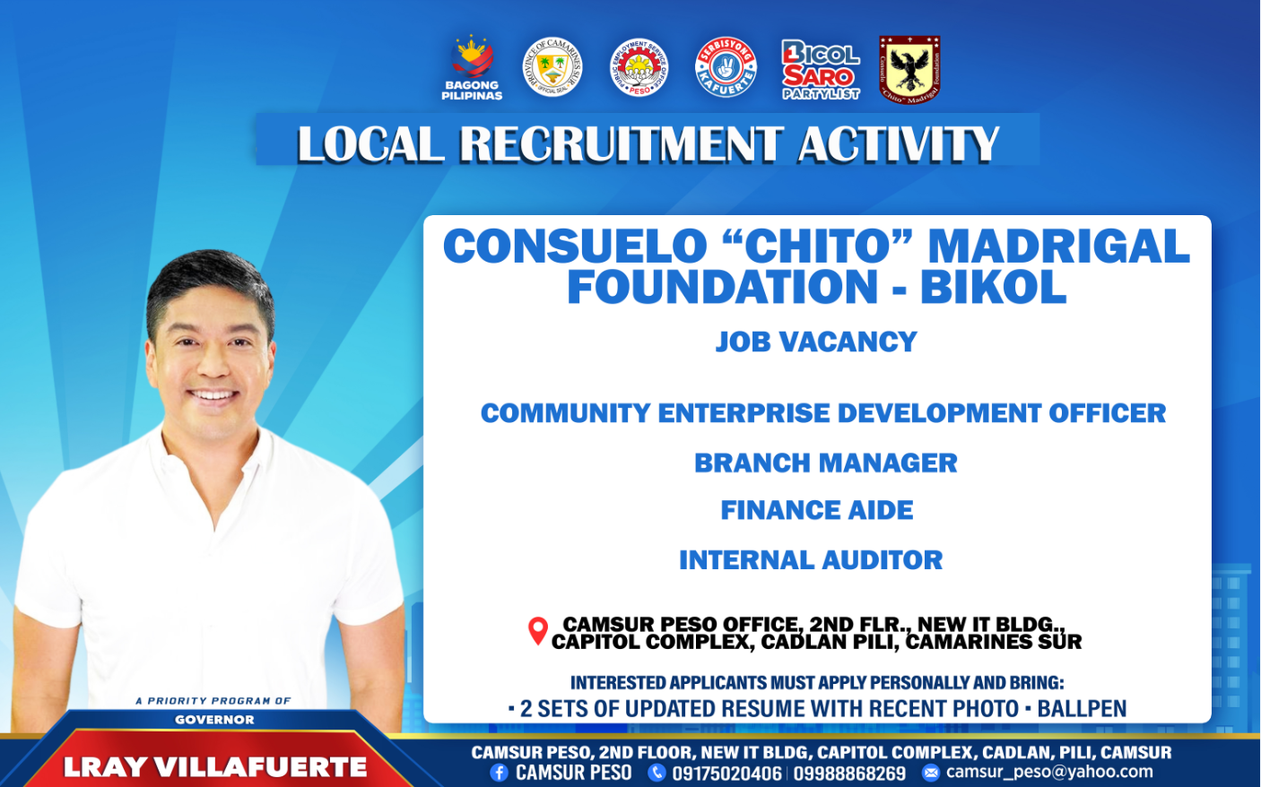 LOCAL RECRUITMENT ACTIVITY WITH CONSUELO "CHITO" MADRIGAL FOUNDATION-BIKOL INC.