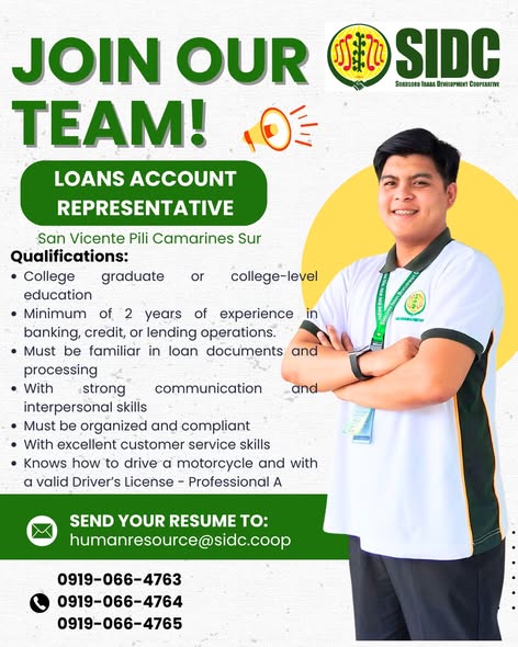 Sorosoro Ibaba Development Cooperative.  SIDC)  HIRING!!!