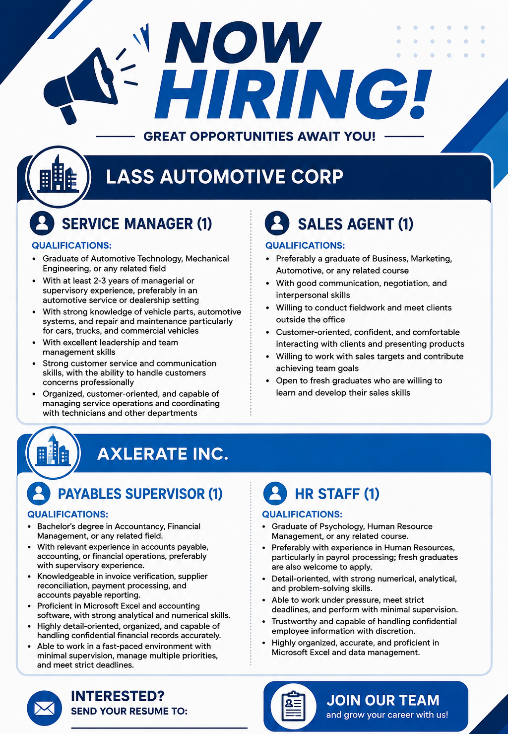 LASS AUTOMOTIVE & AXLERATE INC.