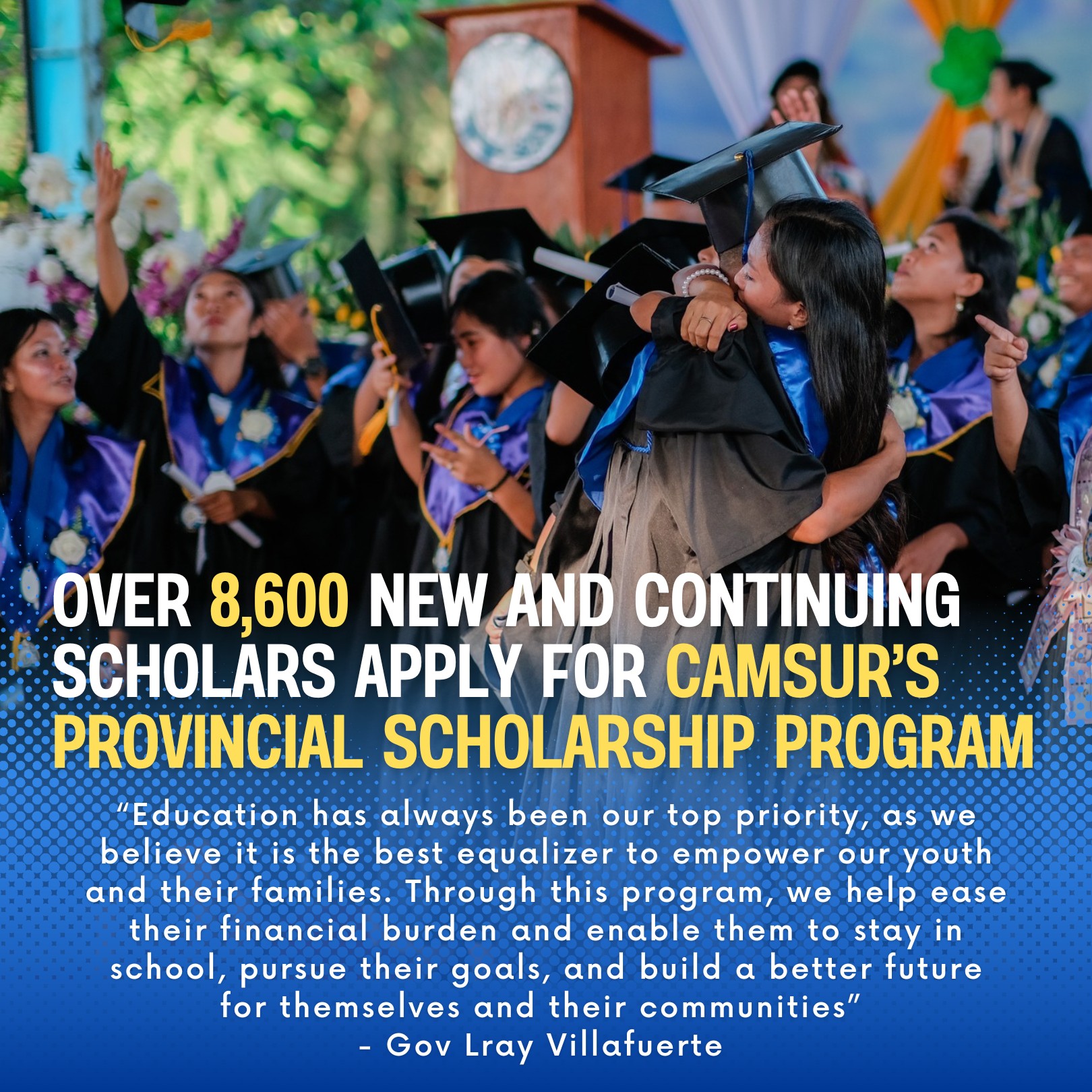 Over 8,600 new and continuing scholars apply for CamSur&rsquo;s Provincial Scholarship Program